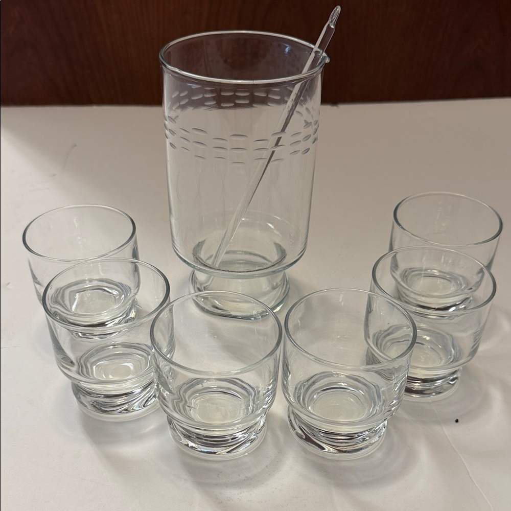 PRINCESS HOUSE CRYSTAL Martini/Cocktail set. NIB. Vintage set! Stunning Bar Set!
